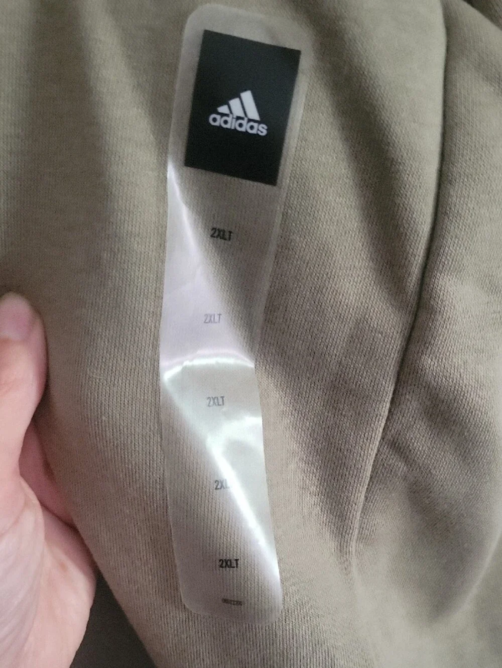 adidas Light Olive Green Hooded Zip Jacket with White Logo